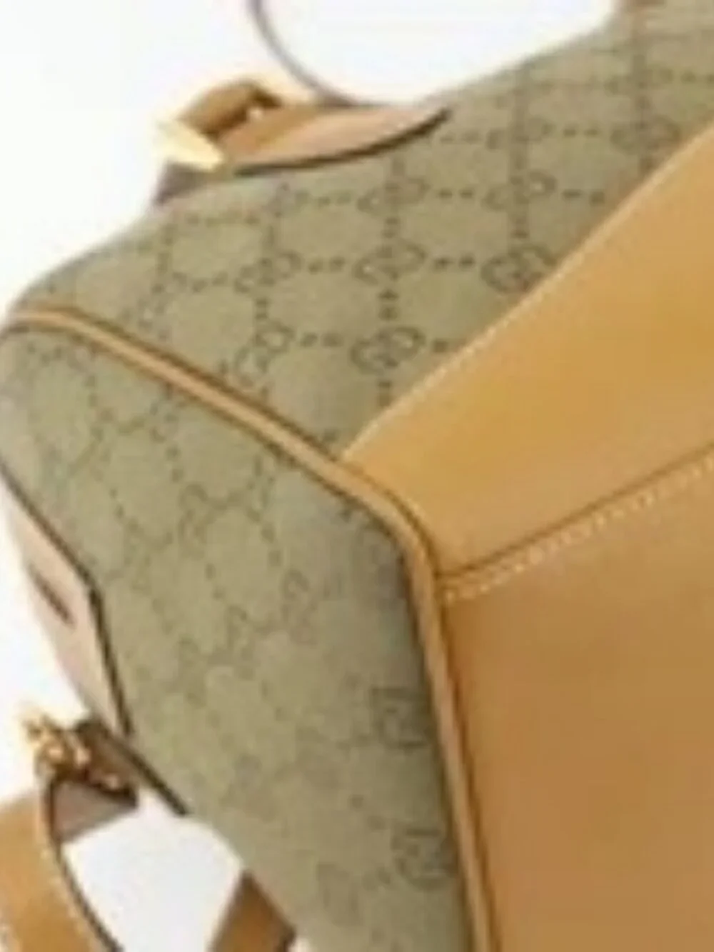 GUCCI GG Canvas Hand Bag 2way Beige Gold 000 2854 0281 Auth